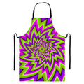 Green Big Bang Moving Optical Illusion Bib Apron With Pocket