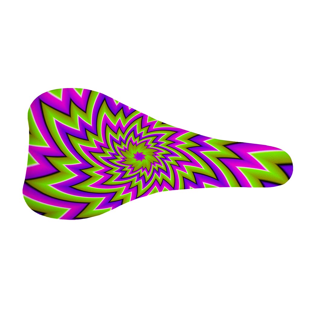 Green Big Bang Moving Optical Illusion Bicycle Seat Cover