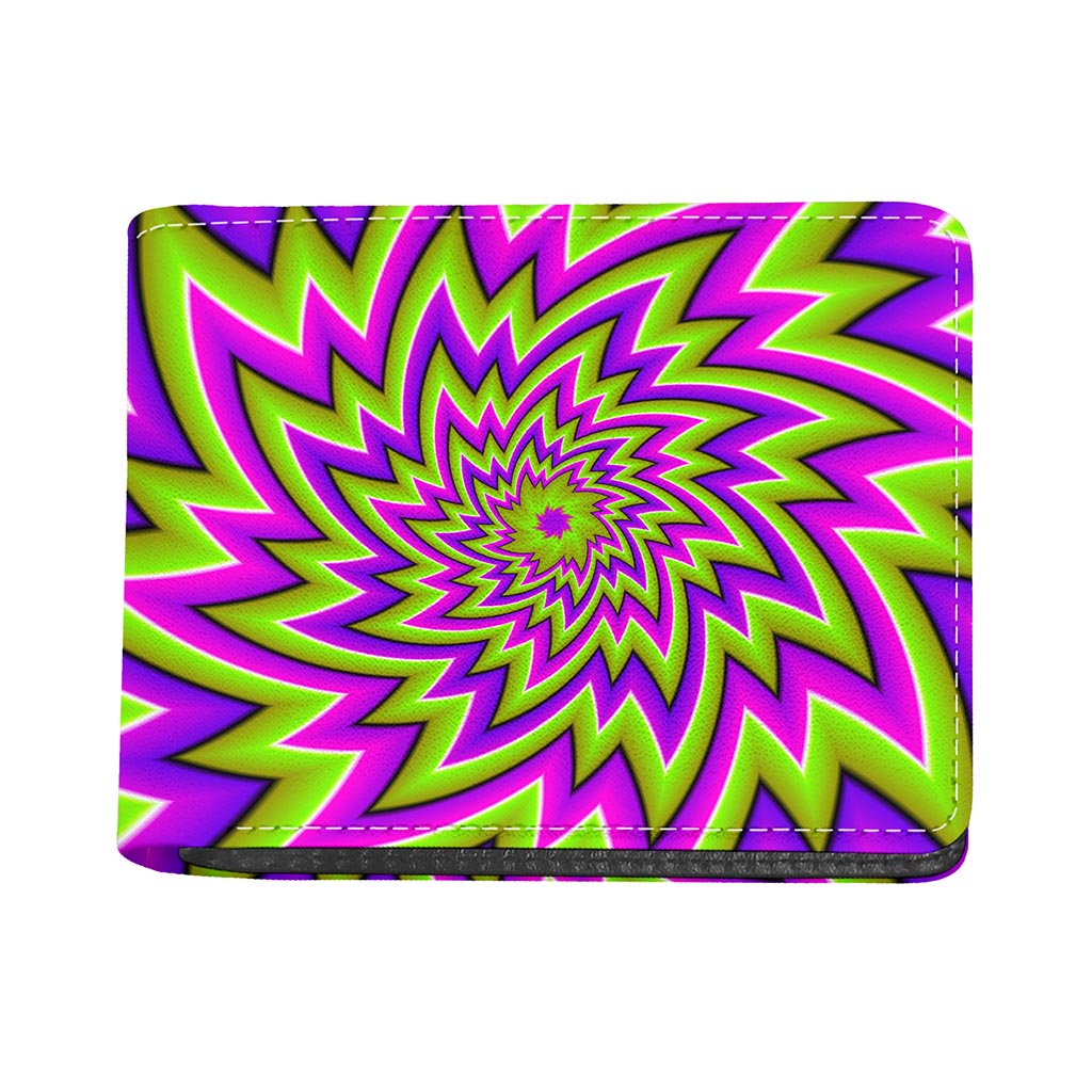 Green Big Bang Moving Optical Illusion Bifold Wallet