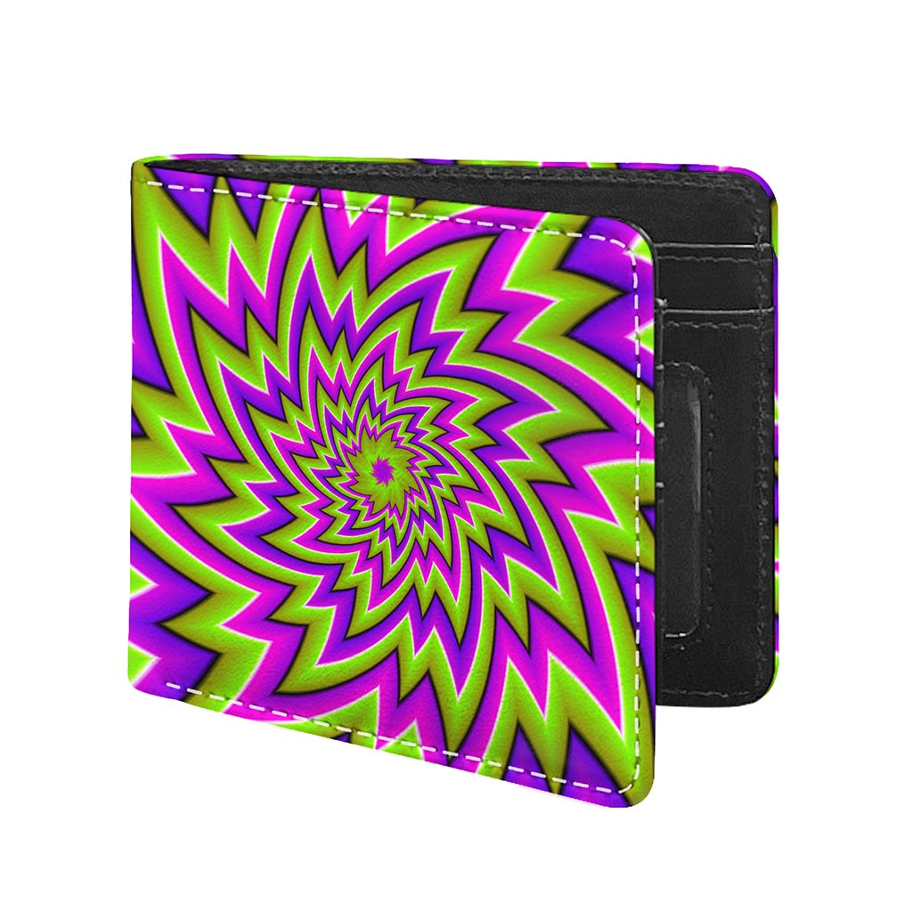 Green Big Bang Moving Optical Illusion Bifold Wallet