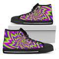 Green Big Bang Moving Optical Illusion Black High Top Sneakers