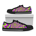 Green Big Bang Moving Optical Illusion Black Low Top Sneakers