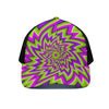 Green Big Bang Moving Optical Illusion Black Mesh Trucker Cap