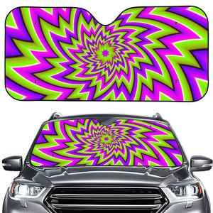 Green Big Bang Moving Optical Illusion Car Windshield Sun Shade