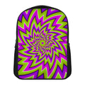 Green Big Bang Moving Optical Illusion Casual Backpack
