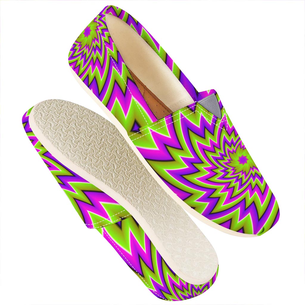 Green Big Bang Moving Optical Illusion Casual Shoes