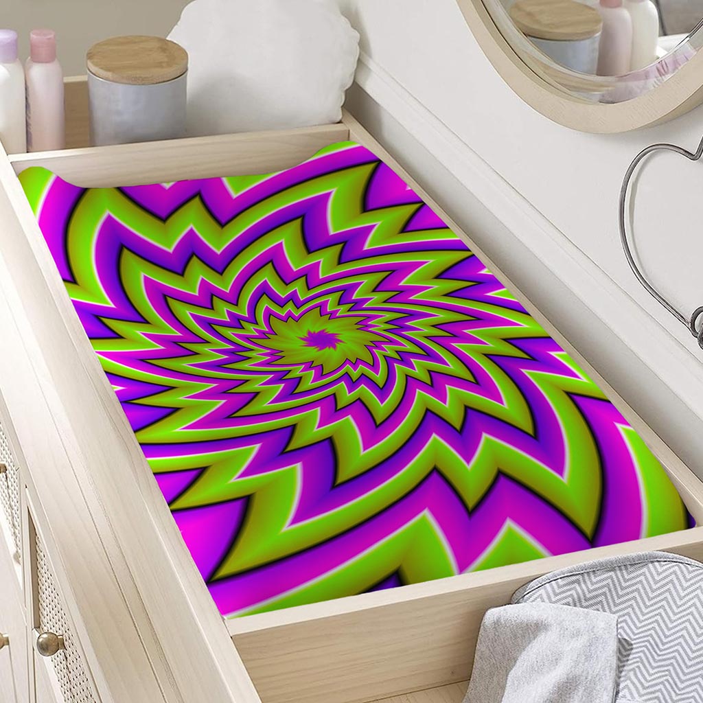 Green Big Bang Moving Optical Illusion Changing Pad Cover