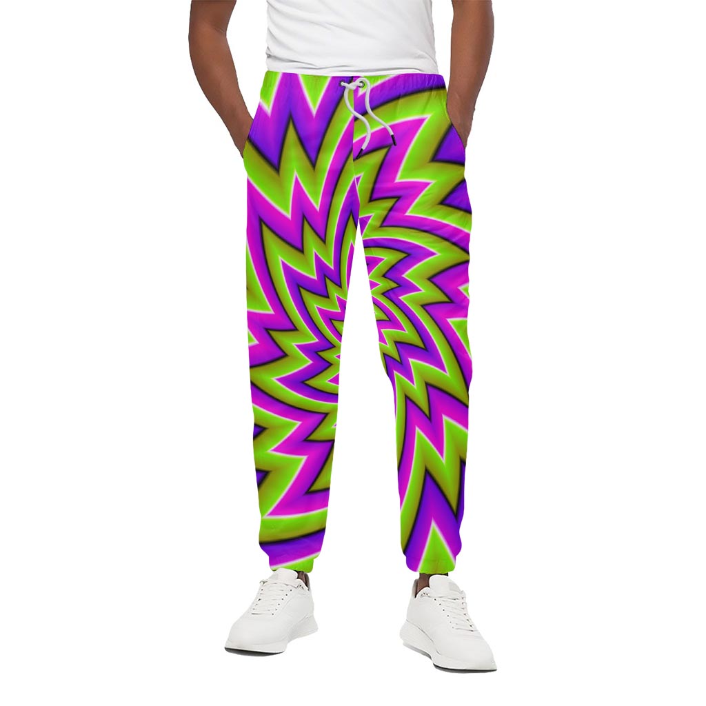 Green Big Bang Moving Optical Illusion Cotton Pants