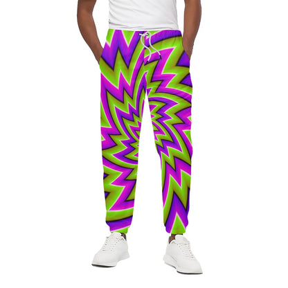 Green Big Bang Moving Optical Illusion Cotton Pants