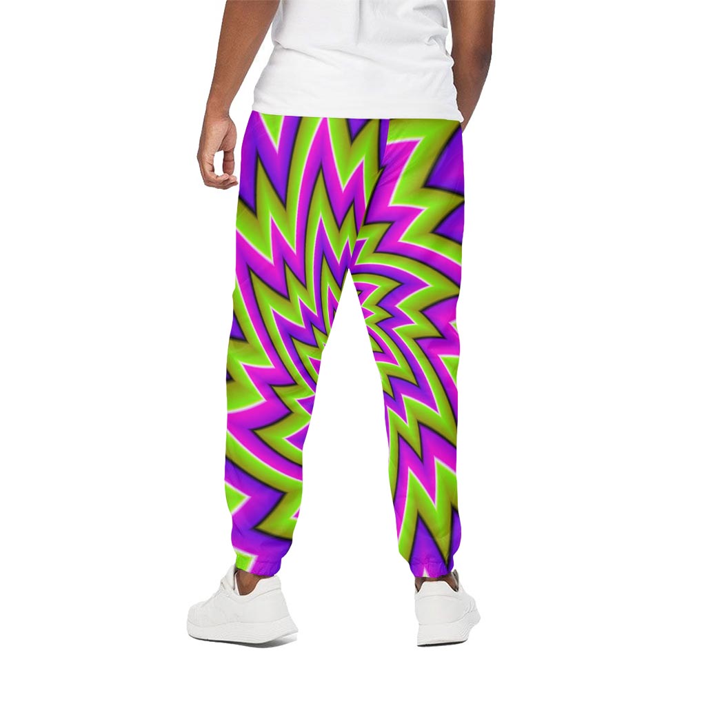 Green Big Bang Moving Optical Illusion Cotton Pants