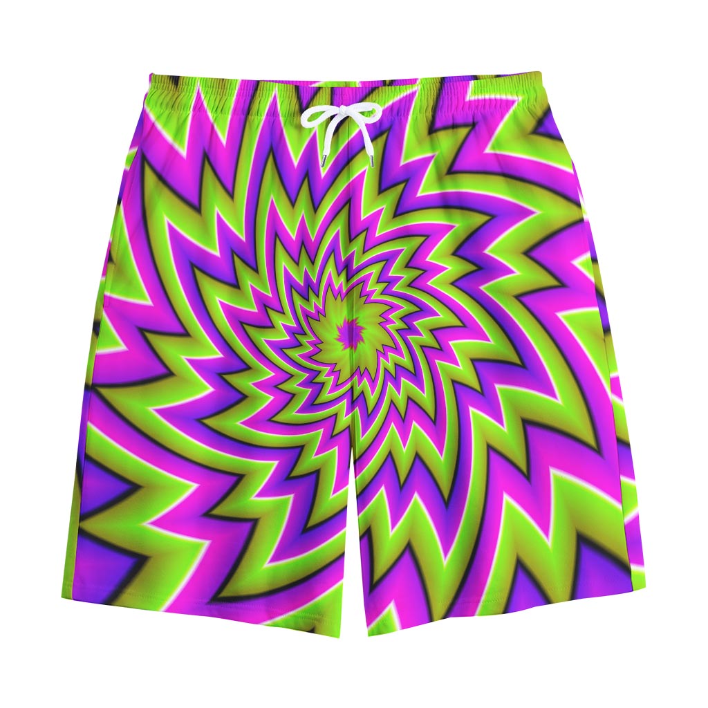 Green Big Bang Moving Optical Illusion Cotton Shorts