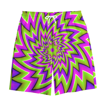 Green Big Bang Moving Optical Illusion Cotton Shorts