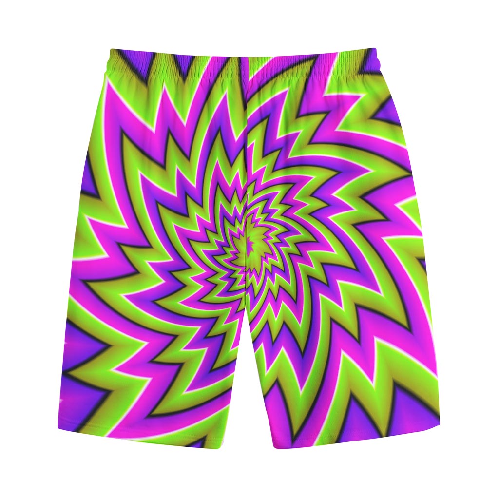 Green Big Bang Moving Optical Illusion Cotton Shorts