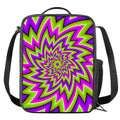 Green Big Bang Moving Optical Illusion Crossbody Lunch Bag