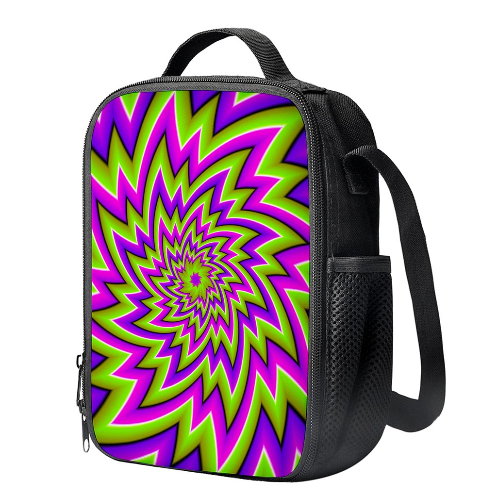 Green Big Bang Moving Optical Illusion Crossbody Lunch Bag
