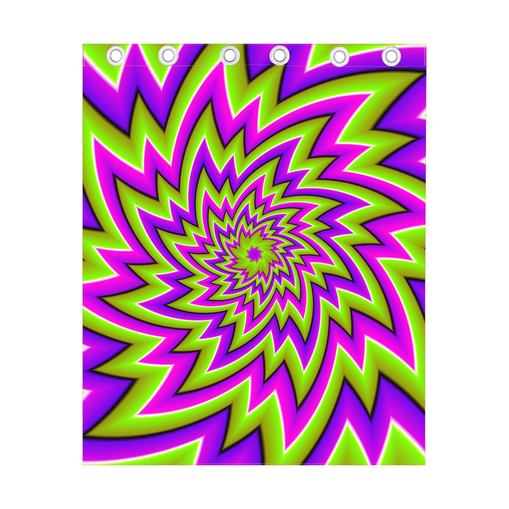Green Big Bang Moving Optical Illusion Curtain