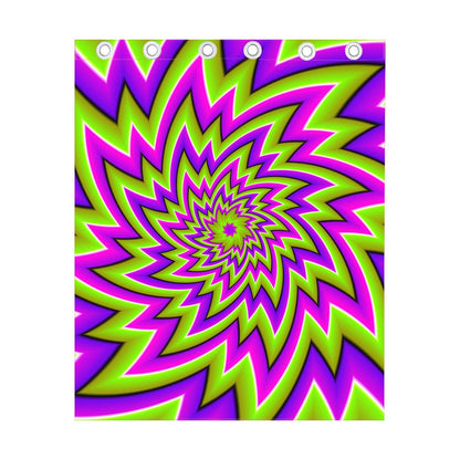 Green Big Bang Moving Optical Illusion Curtain