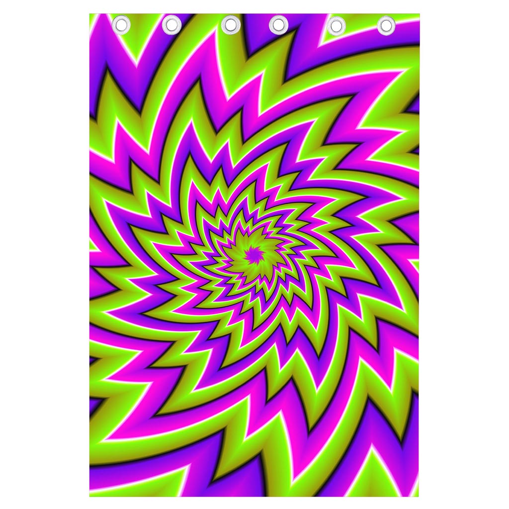 Green Big Bang Moving Optical Illusion Curtain