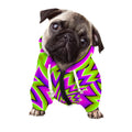 Green Big Bang Moving Optical Illusion Dog Zip Up Hoodie