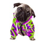 Green Big Bang Moving Optical Illusion Dog Zip Up Hoodie