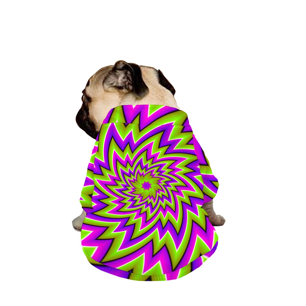 Green Big Bang Moving Optical Illusion Dog Zip Up Jacket