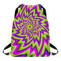 Green Big Bang Moving Optical Illusion Drawstring Backpack