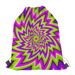 Green Big Bang Moving Optical Illusion Drawstring Bag