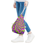 Green Big Bang Moving Optical Illusion Drawstring Bag