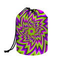 Green Big Bang Moving Optical Illusion Drawstring Makeup Bag