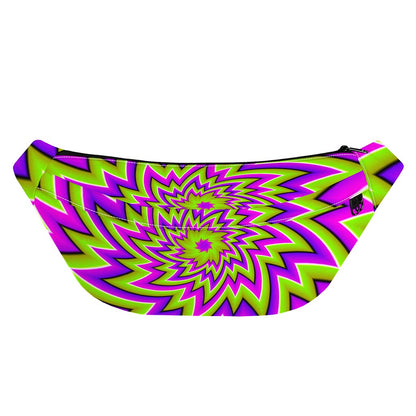 Green Big Bang Moving Optical Illusion Fanny Pack