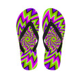 Green Big Bang Moving Optical Illusion Flip Flops