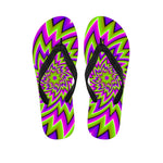 Green Big Bang Moving Optical Illusion Flip Flops