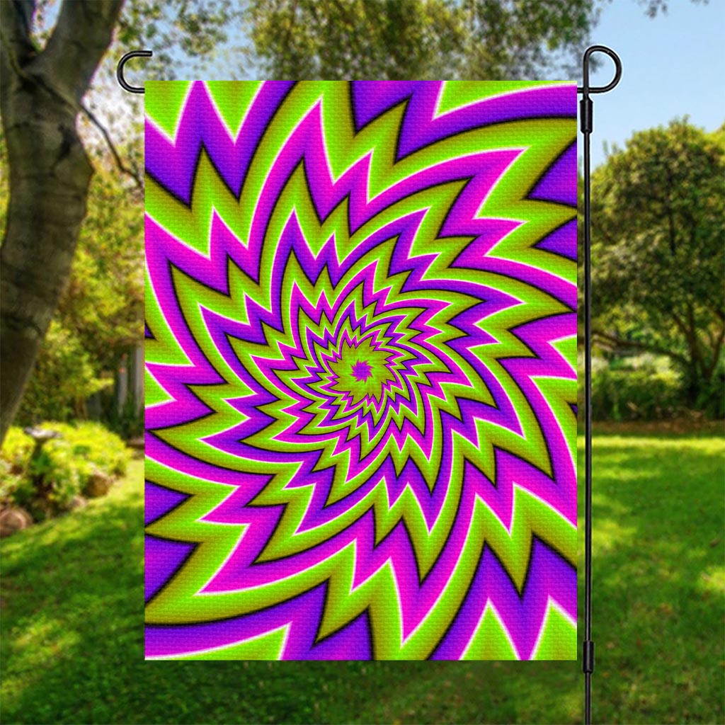 Green Big Bang Moving Optical Illusion Garden Flag