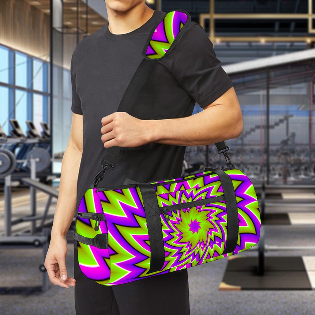 Green Big Bang Moving Optical Illusion Gym Bag