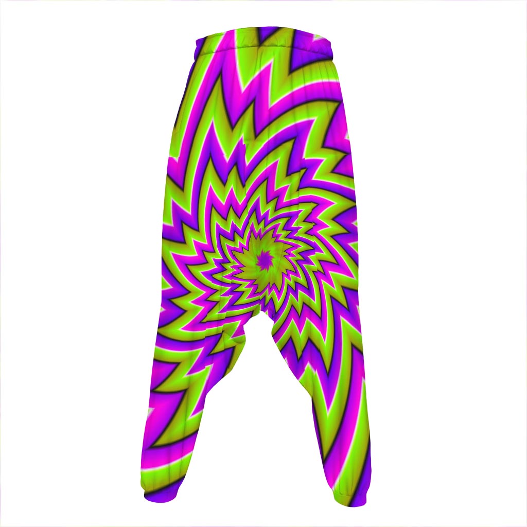Green Big Bang Moving Optical Illusion Hammer Pants
