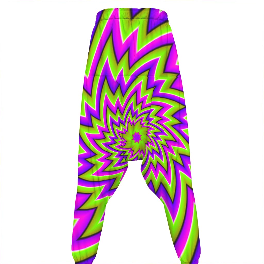 Green Big Bang Moving Optical Illusion Hammer Pants