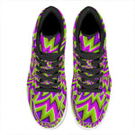 Green Big Bang Moving Optical Illusion High Top Leather Sneakers