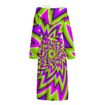 Green Big Bang Moving Optical Illusion Hooded Bathrobe