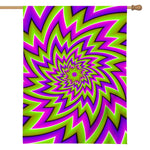 Green Big Bang Moving Optical Illusion House Flag