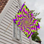 Green Big Bang Moving Optical Illusion House Flag