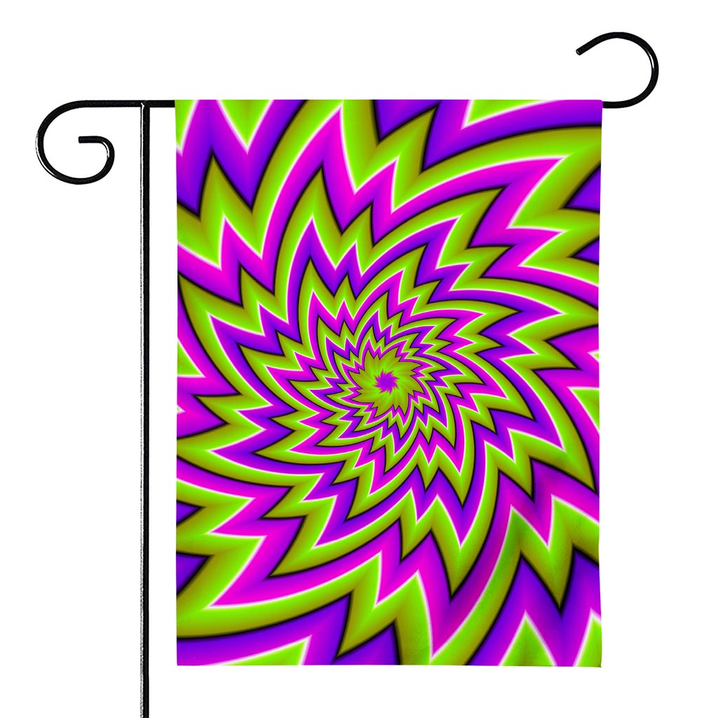 Green Big Bang Moving Optical Illusion House Flag