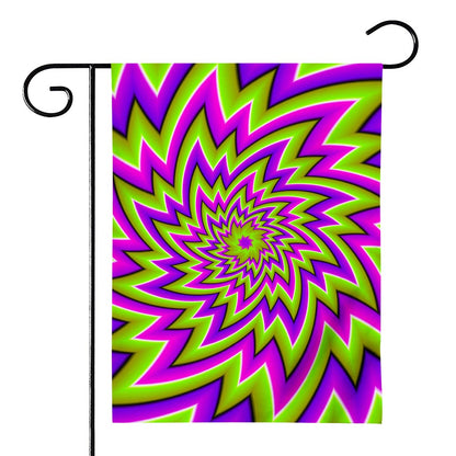 Green Big Bang Moving Optical Illusion House Flag