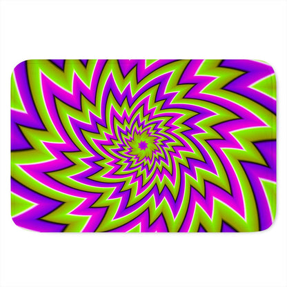 Green Big Bang Moving Optical Illusion Indoor Door Mat
