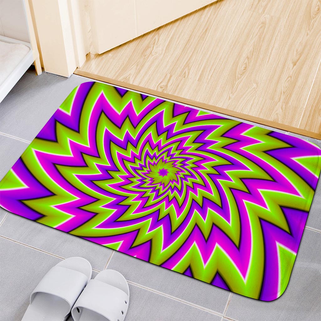 Green Big Bang Moving Optical Illusion Indoor Door Mat
