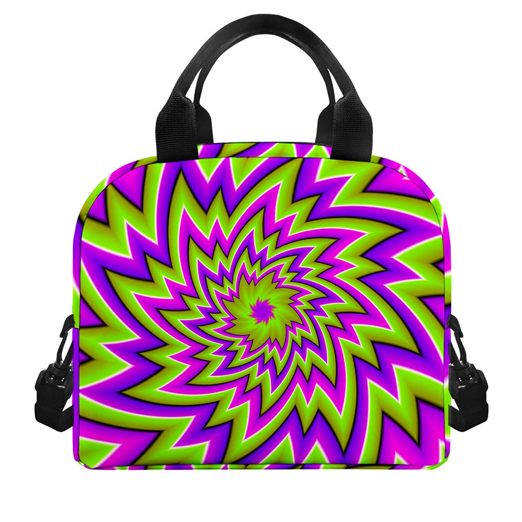 Green Big Bang Moving Optical Illusion Insulated Lunch Bag