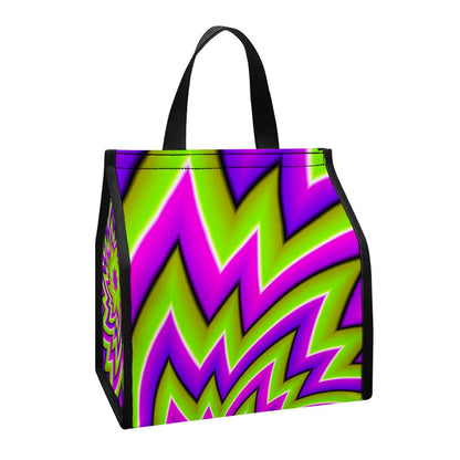 Green Big Bang Moving Optical Illusion Insulated Lunch Tote