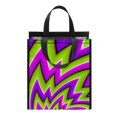 Green Big Bang Moving Optical Illusion Insulated Lunch Tote