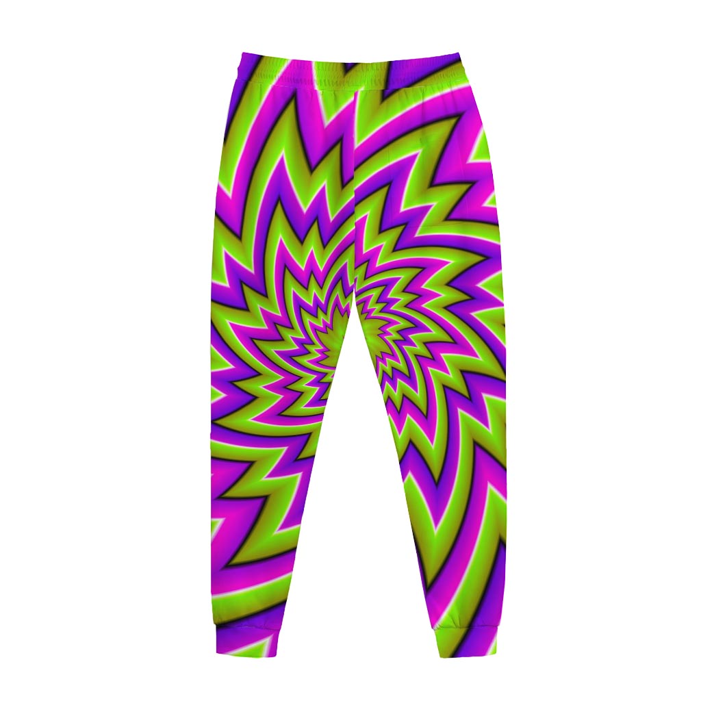 Green Big Bang Moving Optical Illusion Jogger Pants