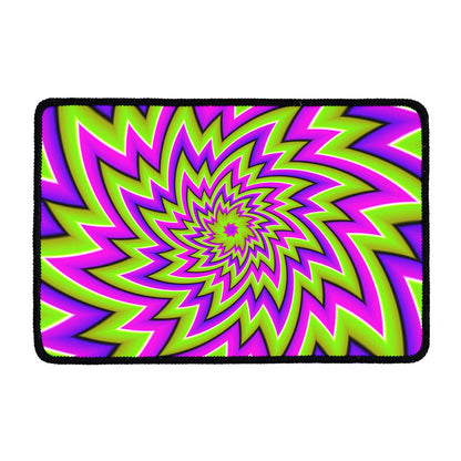 Green Big Bang Moving Optical Illusion Kitchen Mat