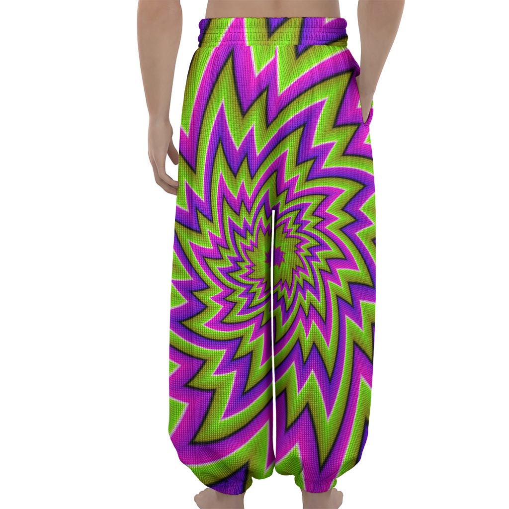 Green Big Bang Moving Optical Illusion Lantern Pants